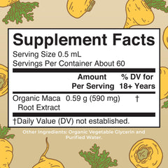MaryRuth Organics Maca Root Drops pour into a glass for mixing.