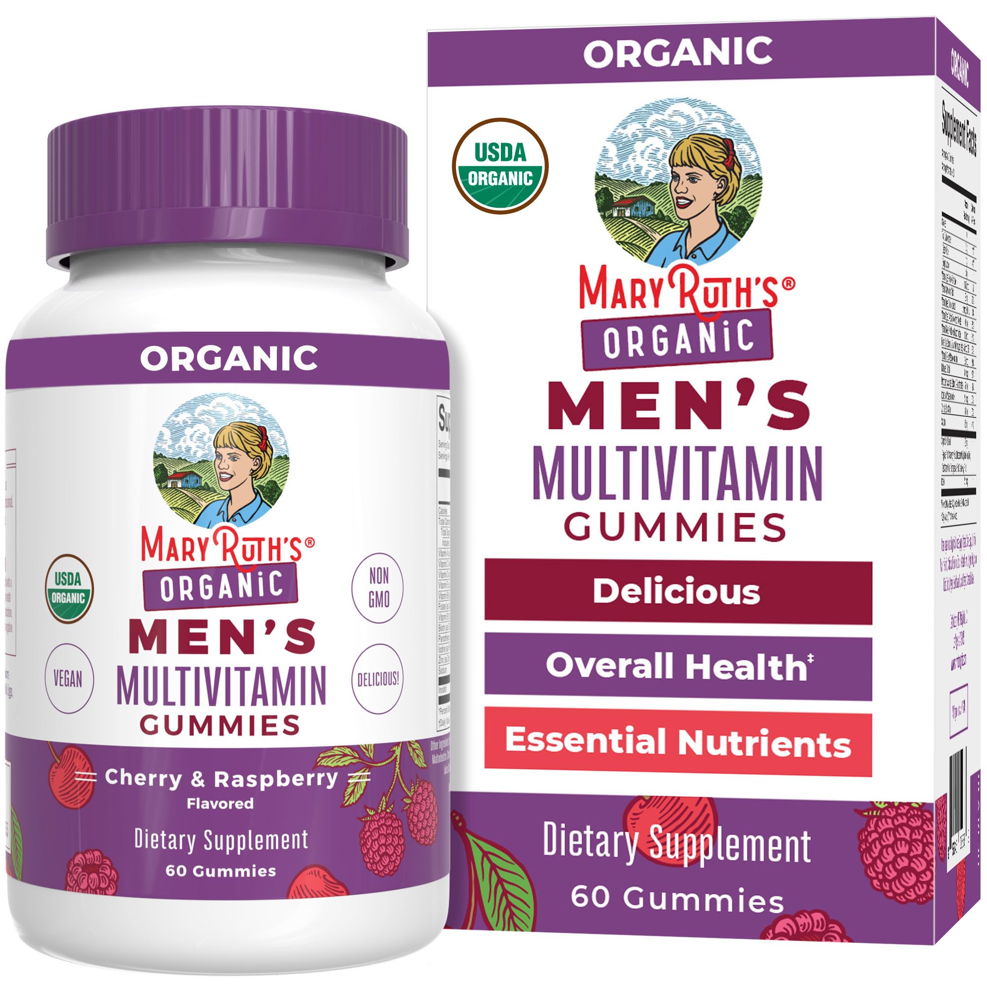 MaryRuth Organics men's vitamin gummy bottle for convenient daily immune support.