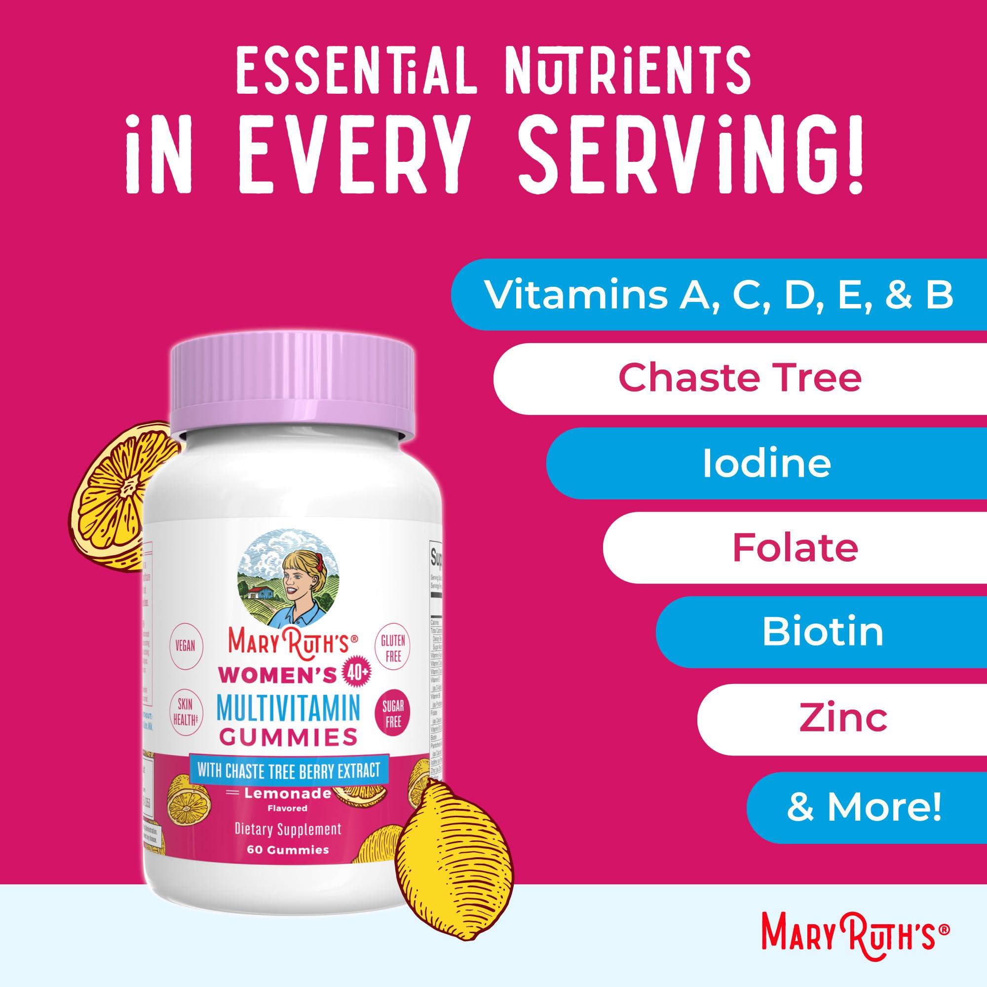 Morning routine with a woman taking MaryRuth Organics gummies.