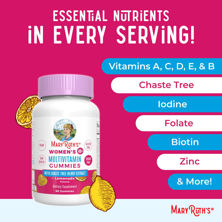 Morning routine with a woman taking MaryRuth Organics gummies.