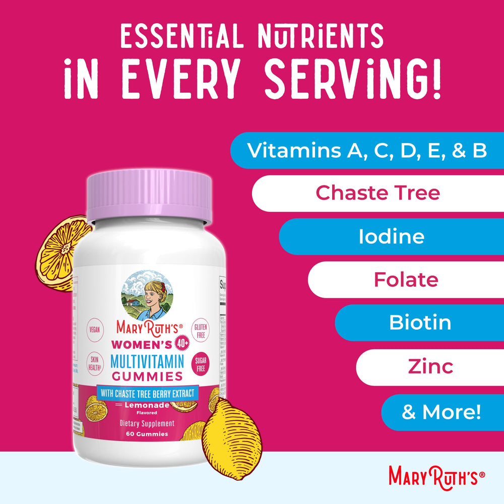 Morning routine with a woman taking MaryRuth Organics gummies.