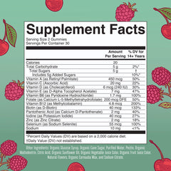 MaryRuth Organics bottle back label highlighting ingredients for immune support and skin health
