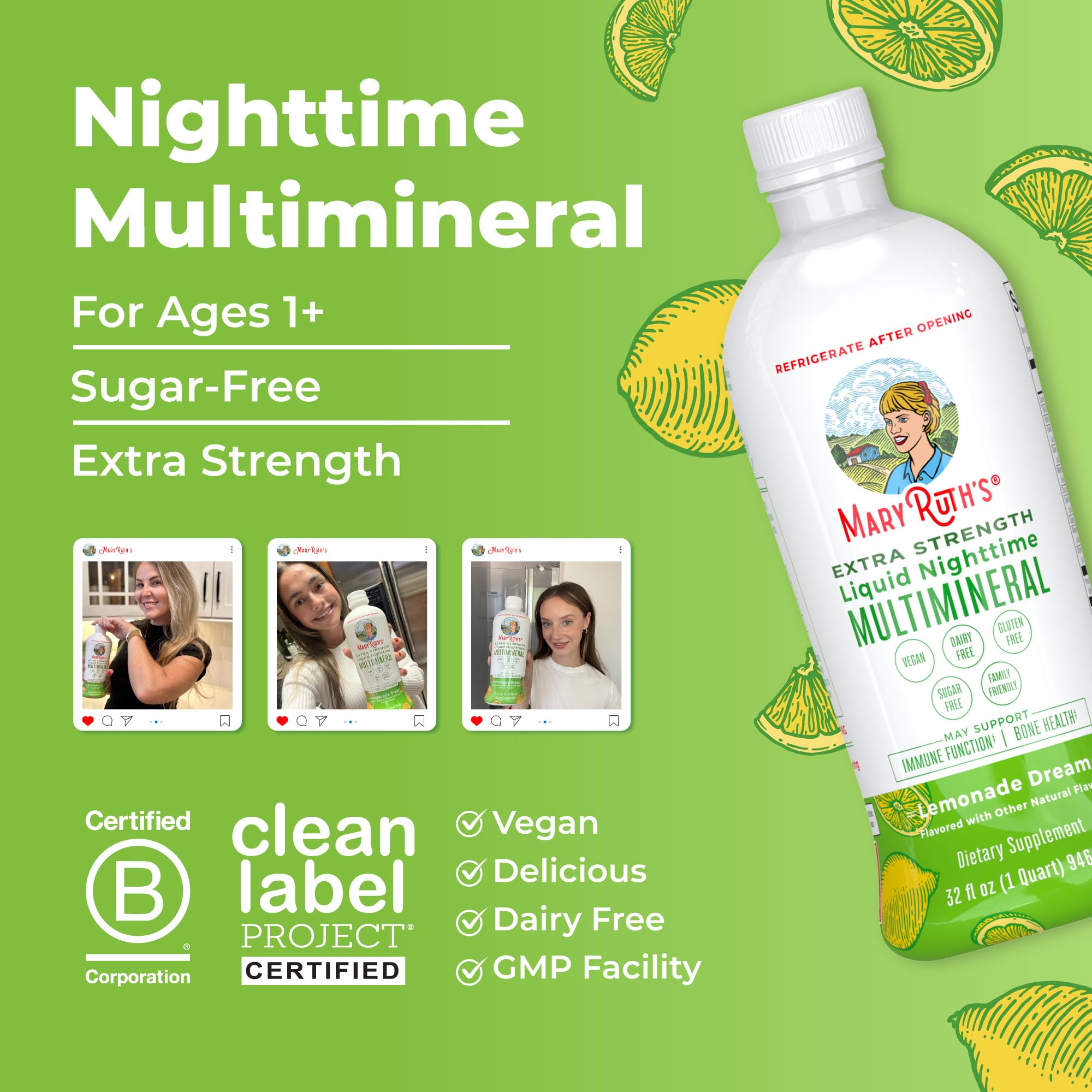 MaryRuth Organics Nighttime Multimineral family-use supports adults and children