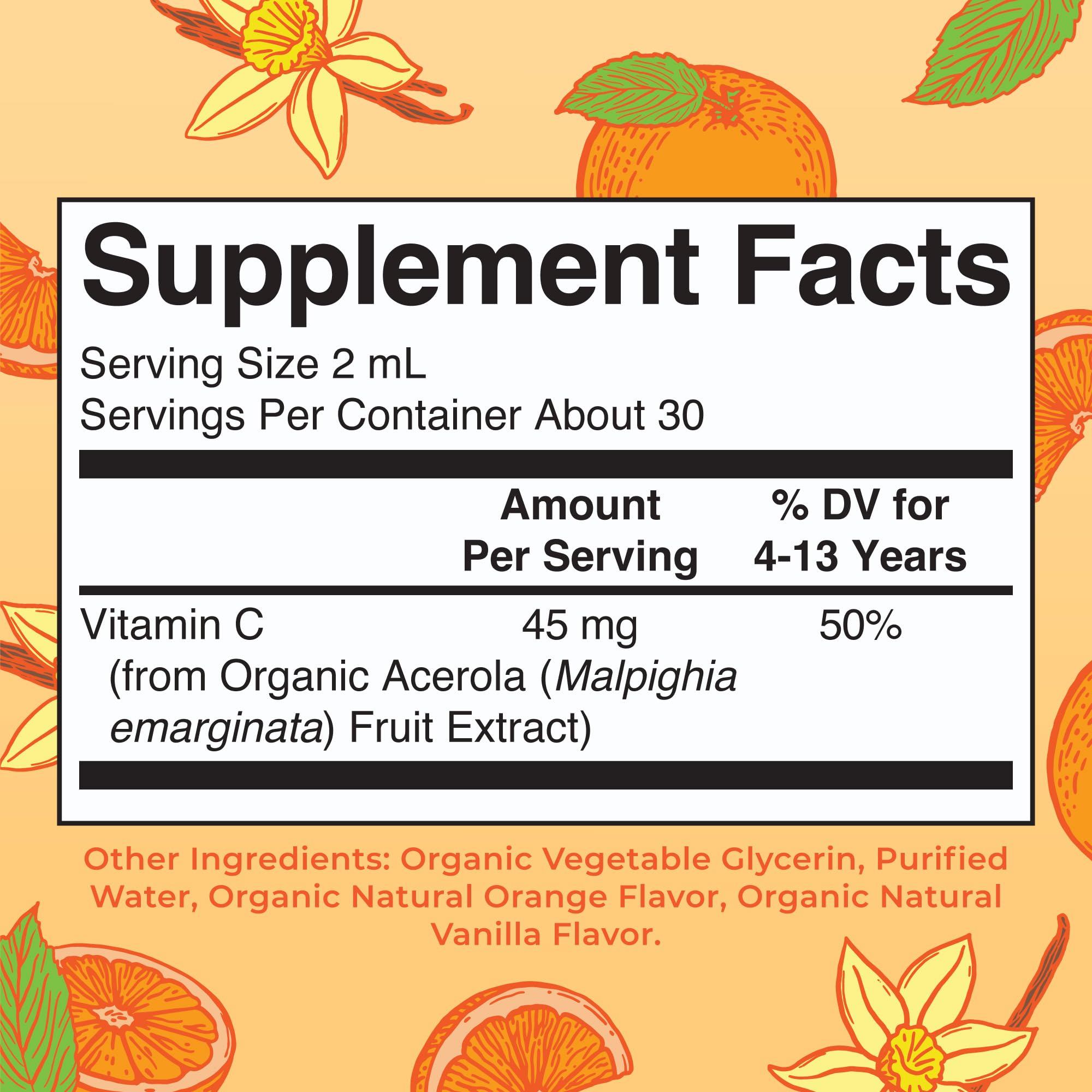 MaryRuth Organics orange-vanilla flavor drops support kids’ daily vitamin routine.