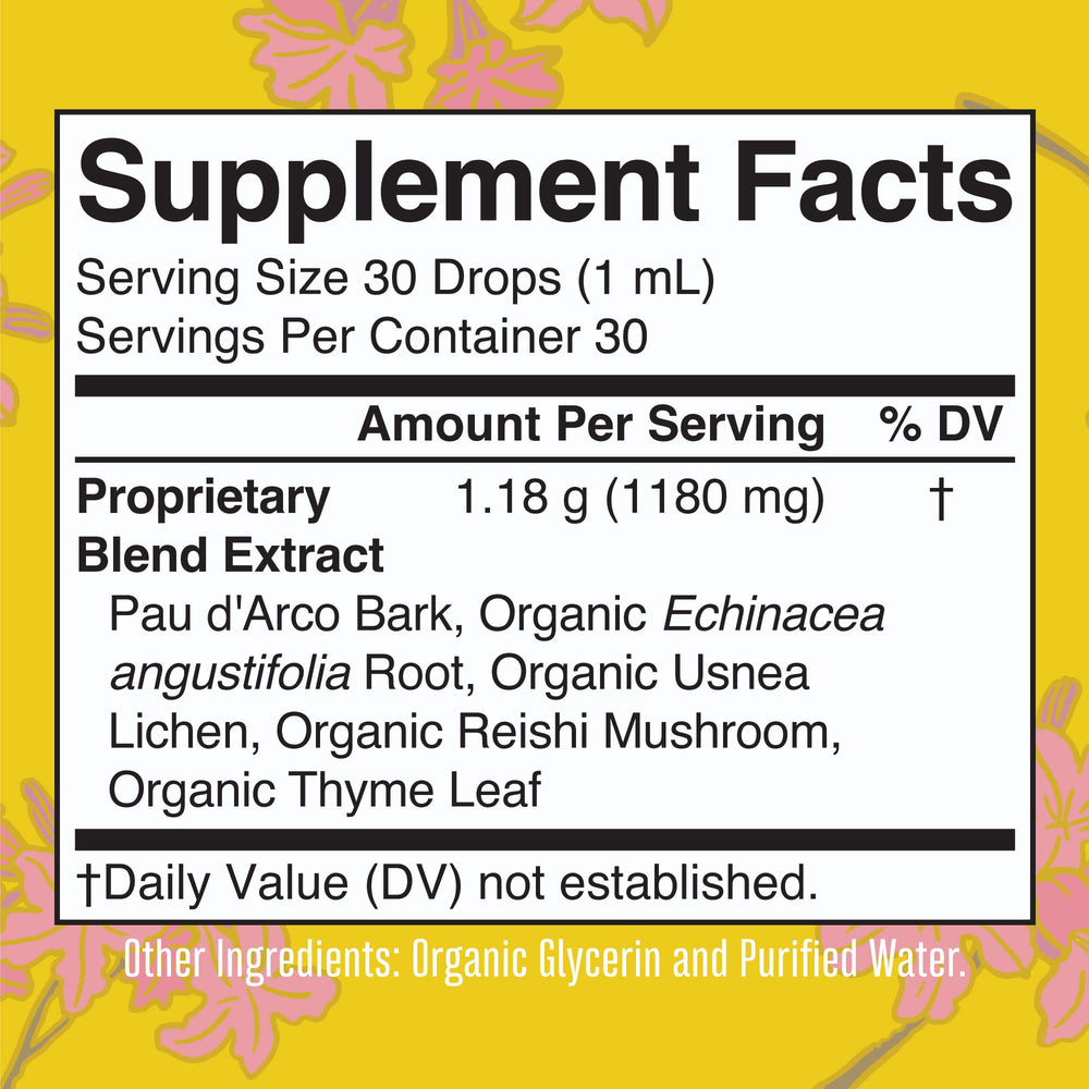 MaryRuth Organics Pau D'arco drops for easy dosing.