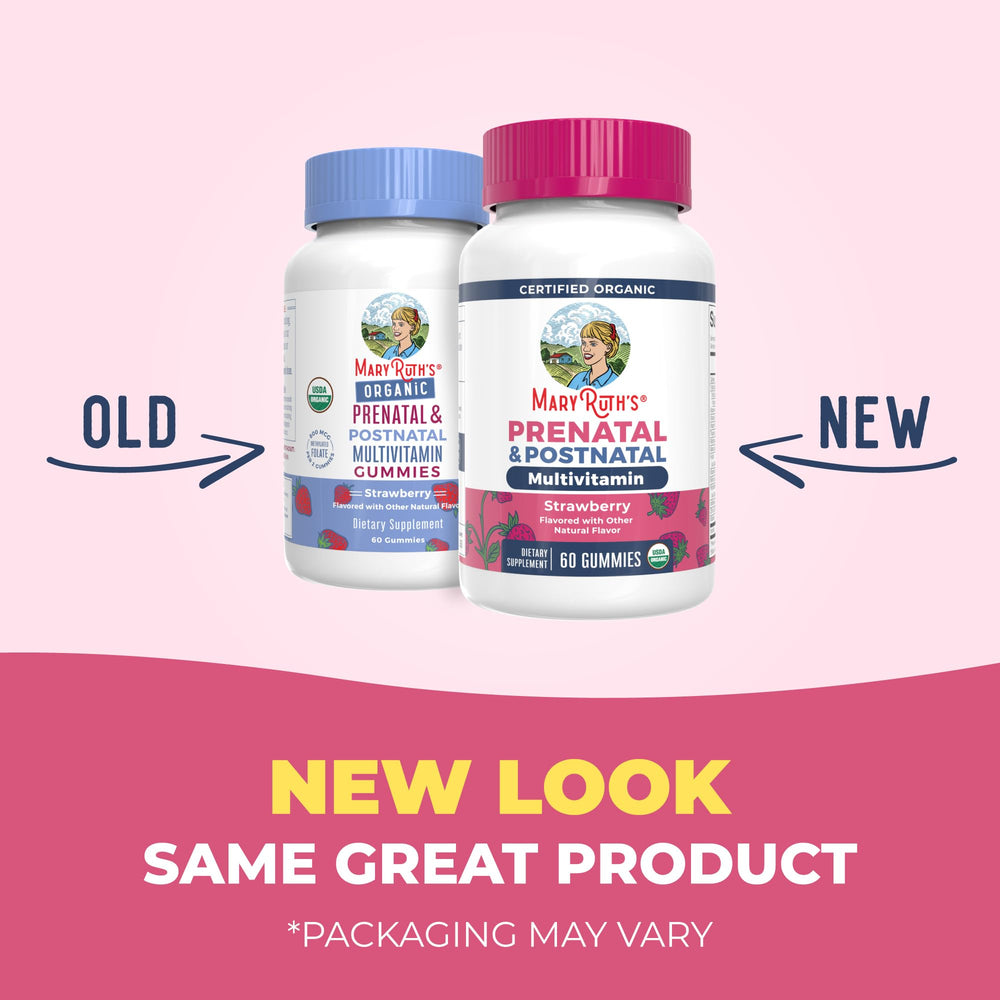 Bottle of MaryRuth Organics Prenatal Gummies with 30 servings per bottle