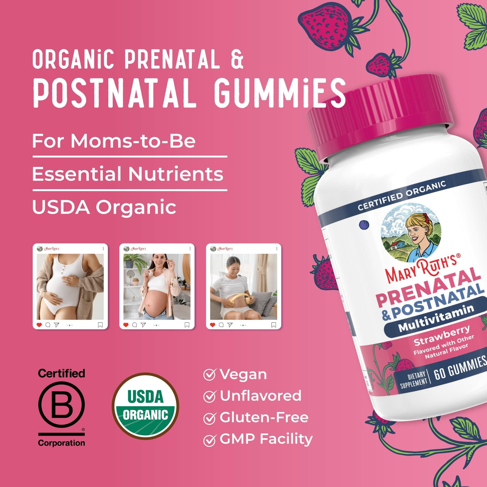 Non-GMO badge on MaryRuth Organics Prenatal Gummies label