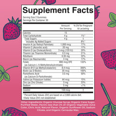 Close-up of MaryRuth Organics Prenatal Gummies strawberry chews for pregnancy support