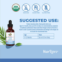 Close-up of MaryRuth Organics five-strain probiotic blend including Bacillus coagulans Unique IS-2.