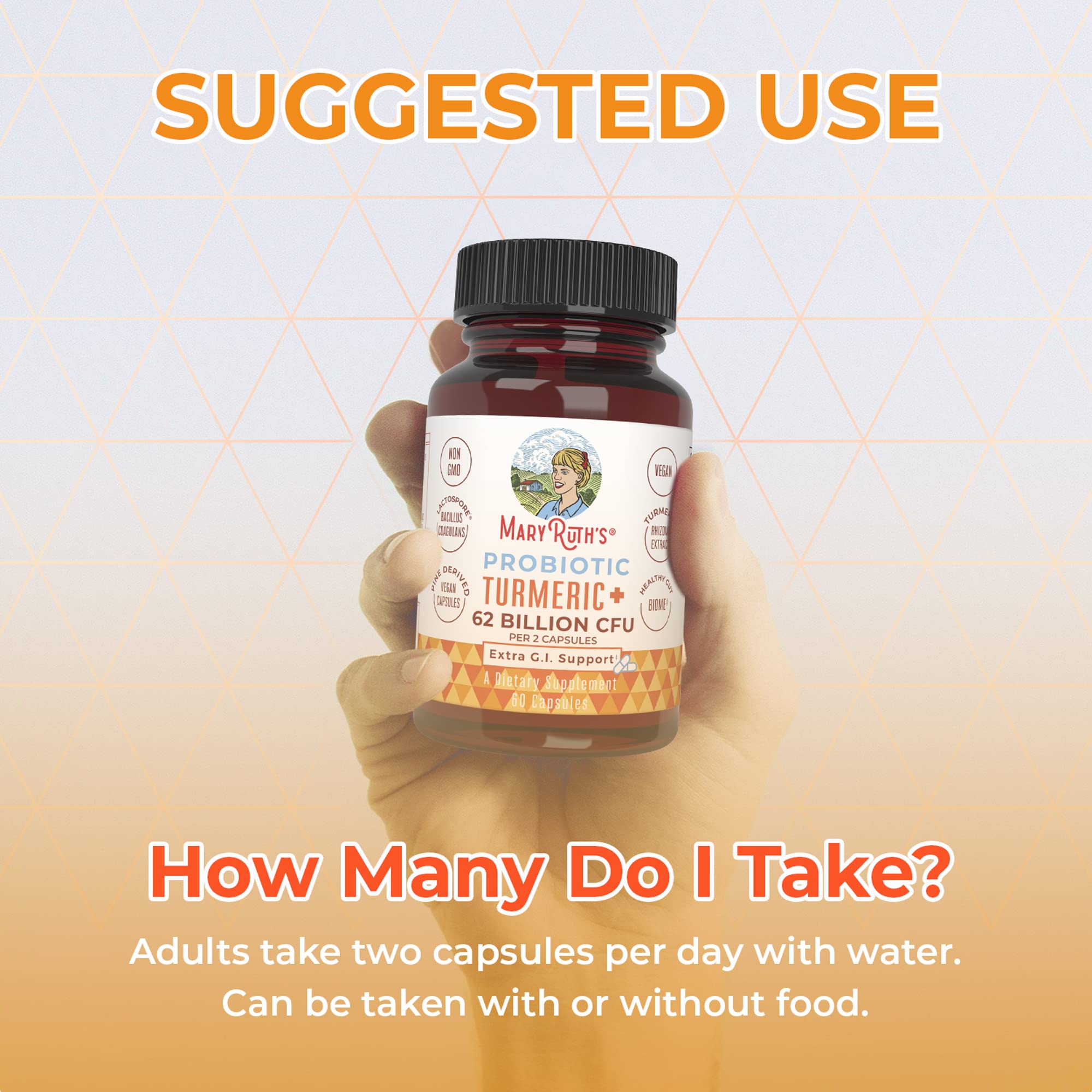 MaryRuth Organics turmeric root visuals emphasize natural ingredients in the product story