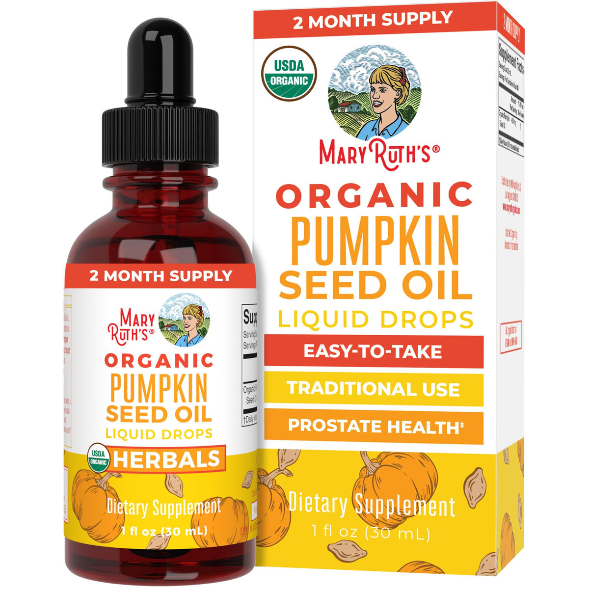 MaryRuth Organics pumpkin seed oil bottle for daily wellness use