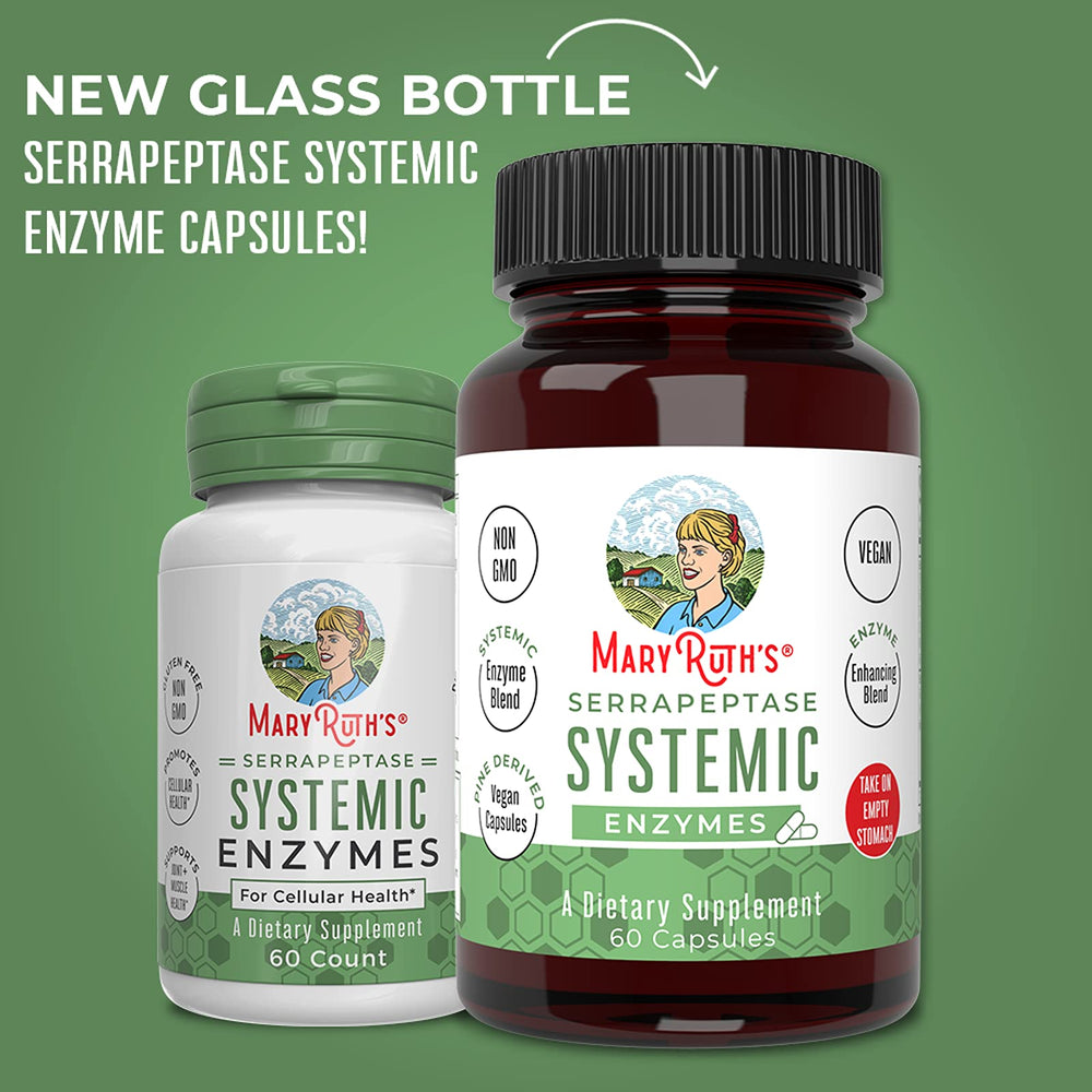 MaryRuth Organics enteric-coated capsules highlight plant-based formulation.