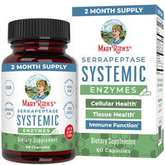 MaryRuth Organics Serrapeptase capsules in bottle for systemic support.