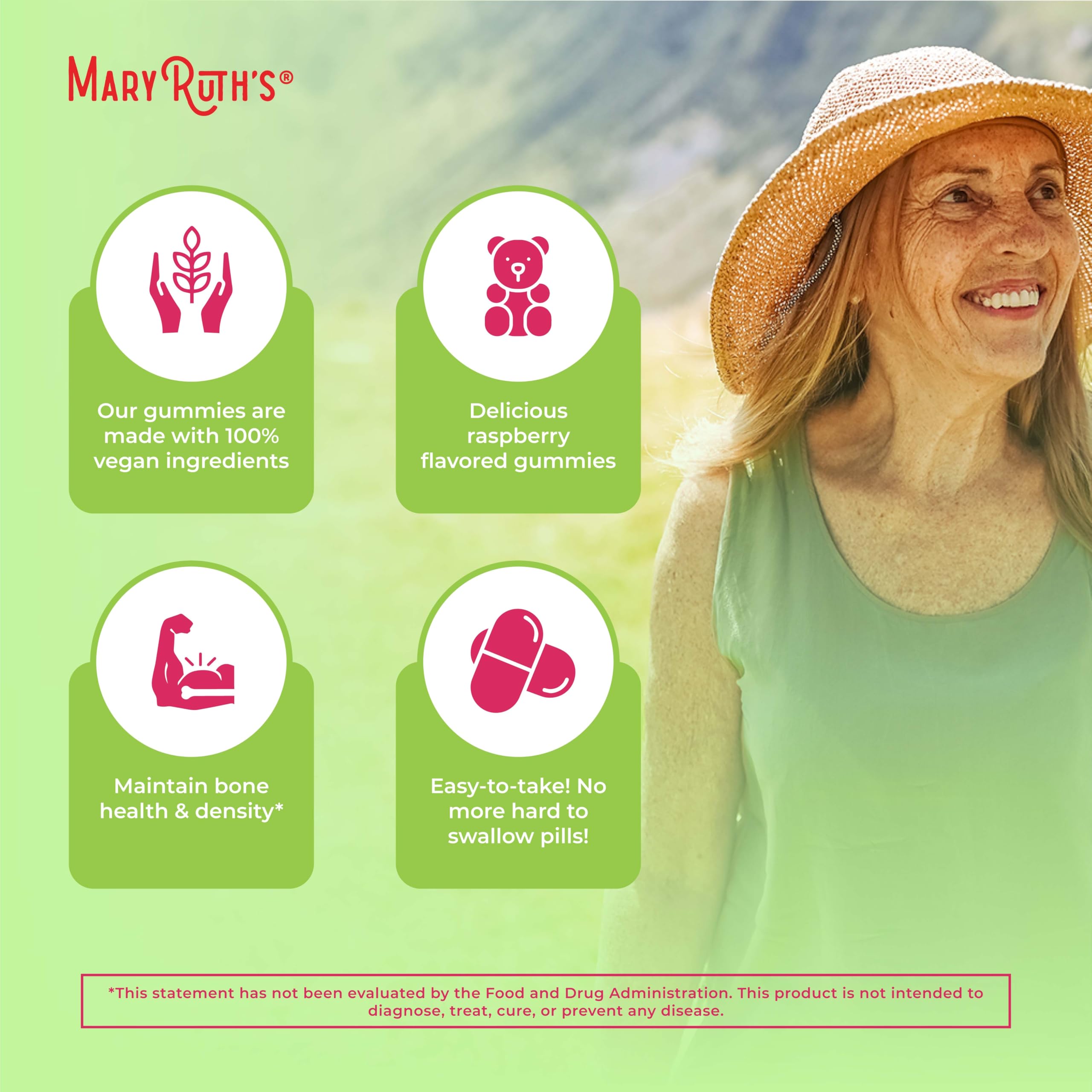 Serving pack of MaryRuth Organics gummies confirms 60 servings per bottle.