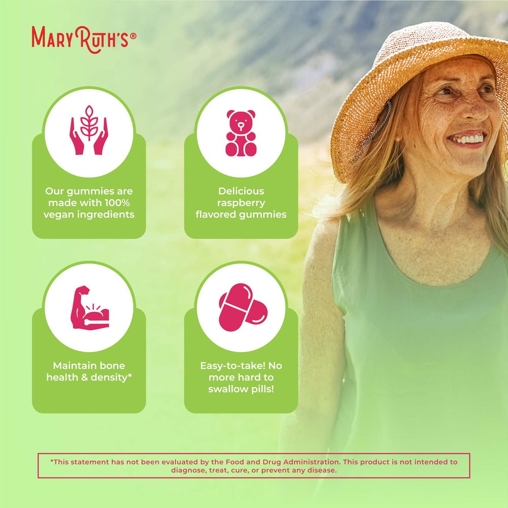 Serving pack of MaryRuth Organics gummies confirms 60 servings per bottle.