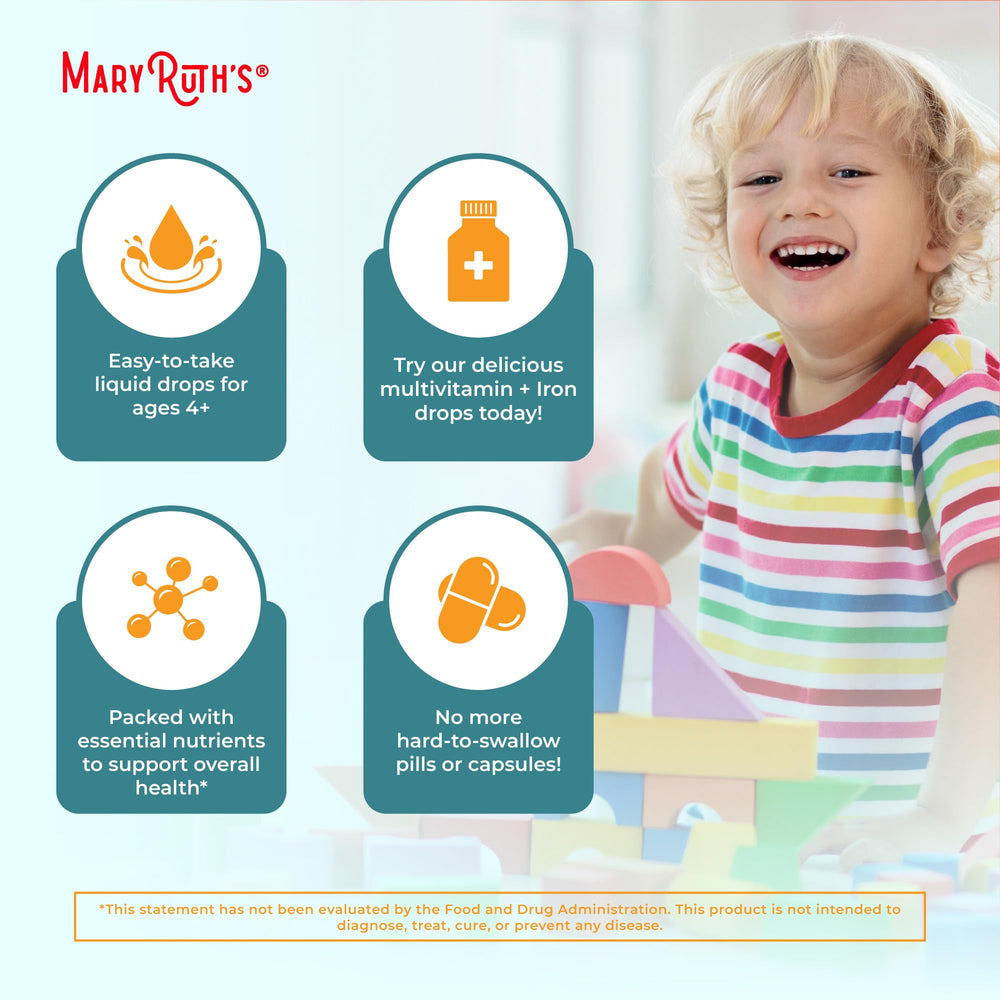 MaryRuth Organics sugar-free toddler drops packaging