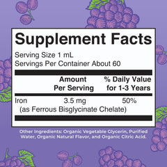 MaryRuth Organics iron drops being poured into a child's sip cup for easy dosing.