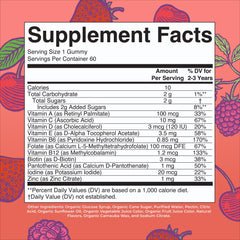 MaryRuth Organics toddler multivitamin gummies, berry and cherry flavor, ideal for daily nutrition.