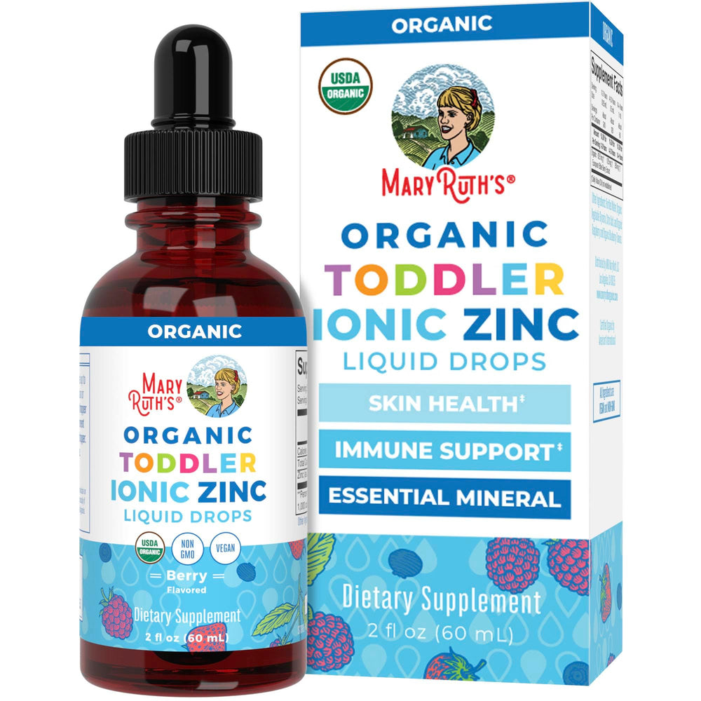 MaryRuth Organics Toddler Zinc Drops bottle with berry flavor supports easy daily use