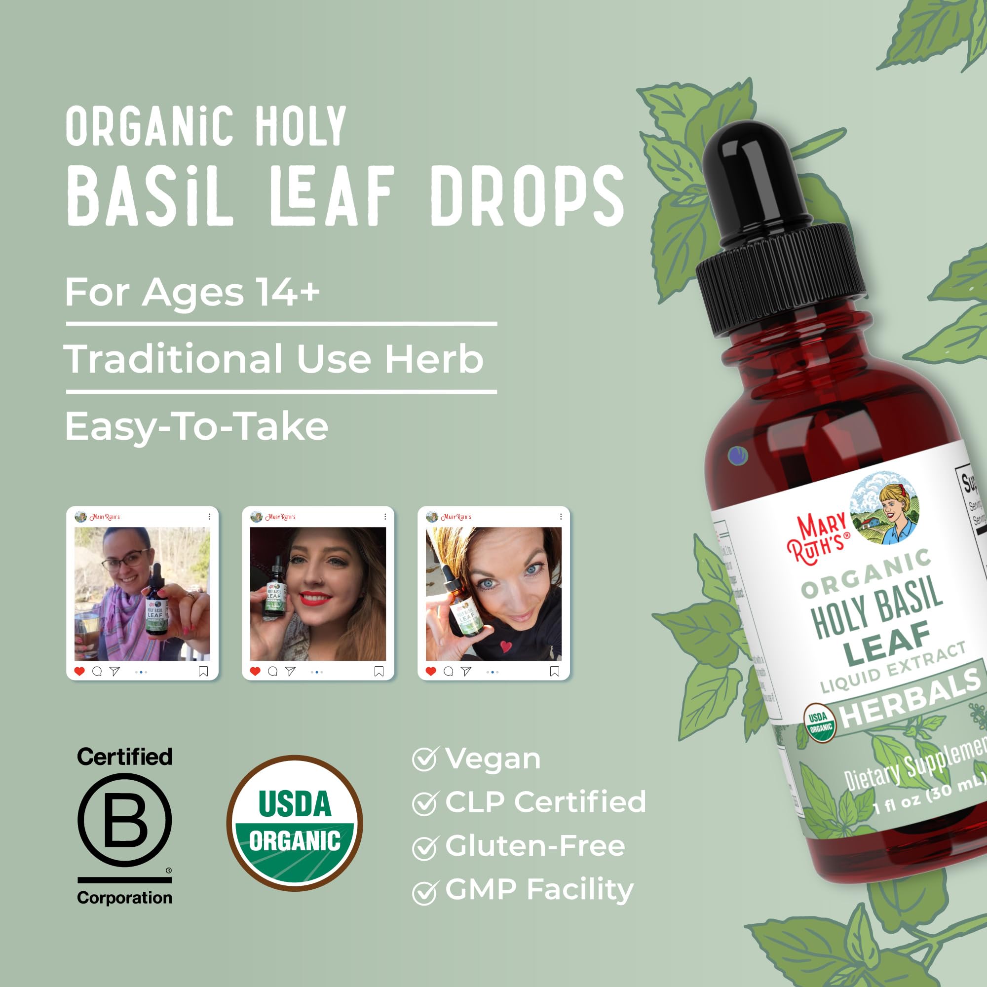 Tulsi drops arranged with morning essentials for a calm start