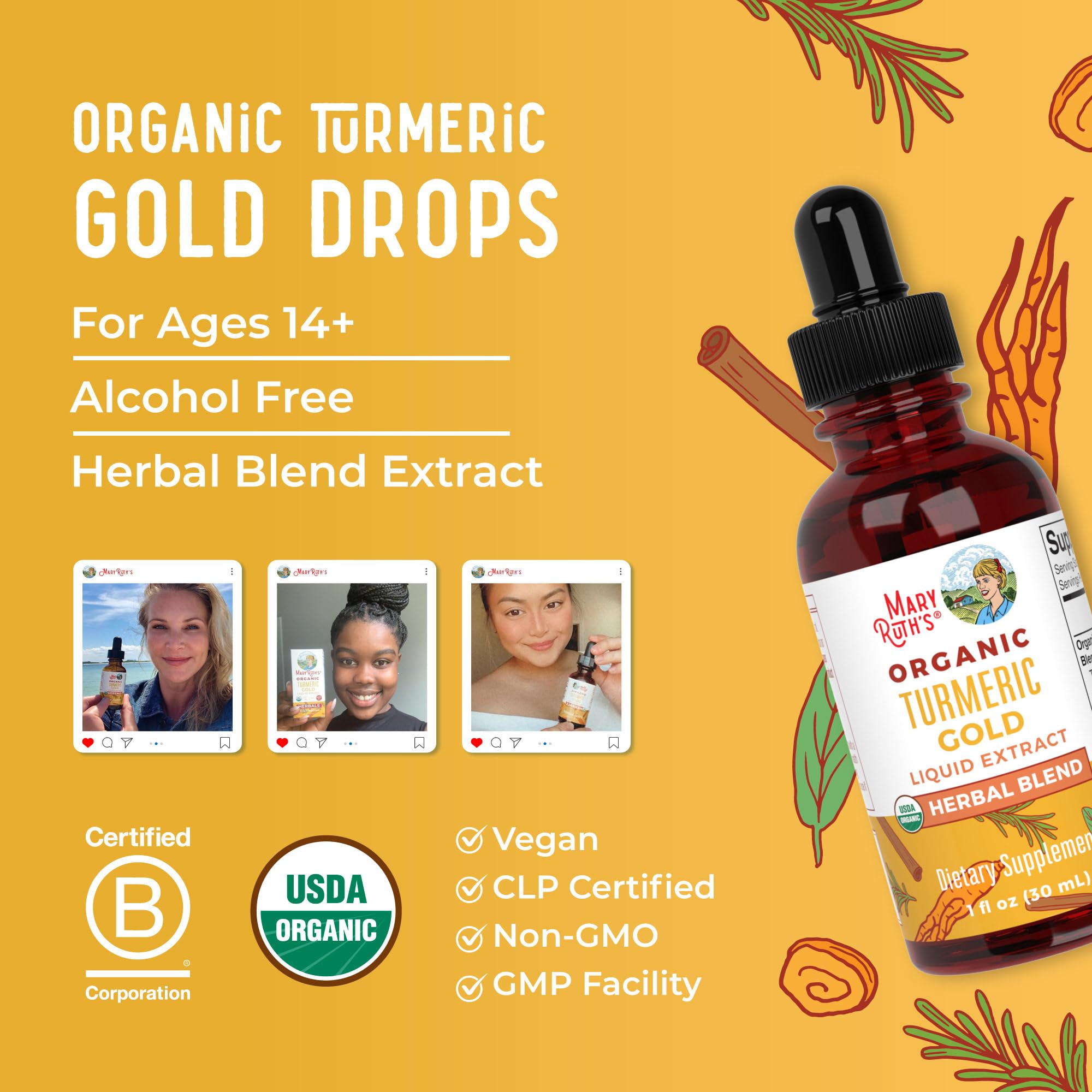 Close-up of Turmeric Gold bottle cap emphasizing premium quality.