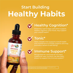 MaryRuth Organics Turmeric Gold dropper for easy, customizable dosing.