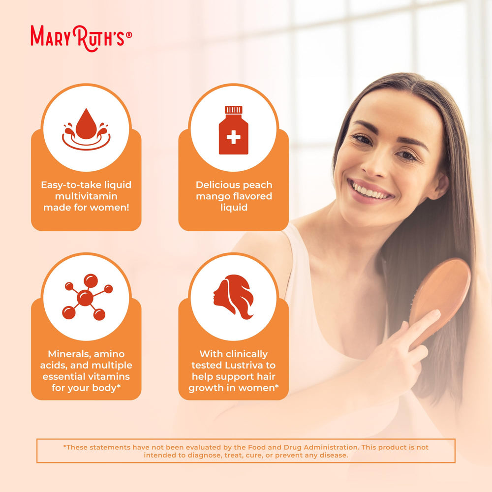Vegan, dairy-free MaryRuth Organics label emphasizing allergy-friendly multivitamin