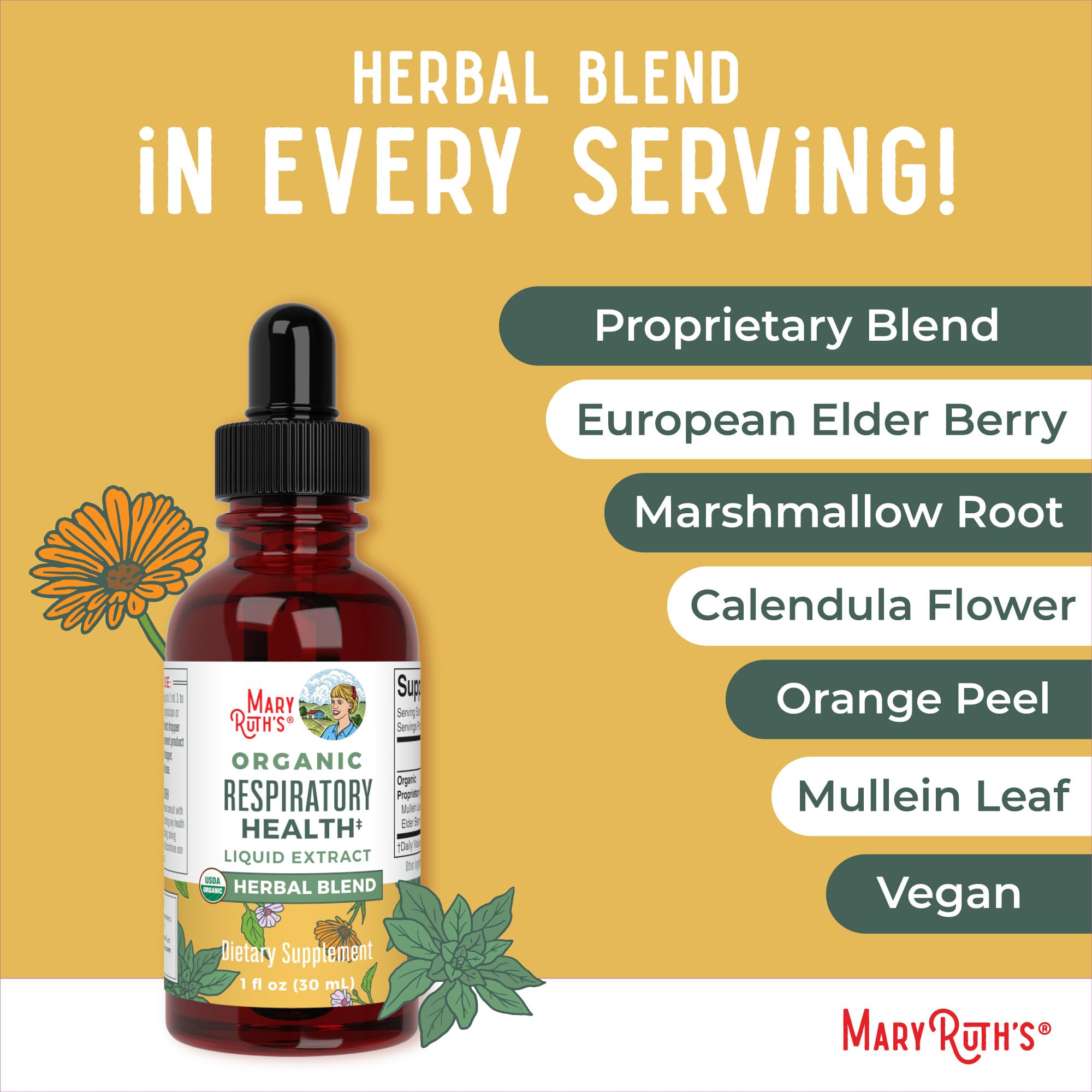 MaryRuth Organics vegan label close-up communicates dairy-free and gluten-free credentials