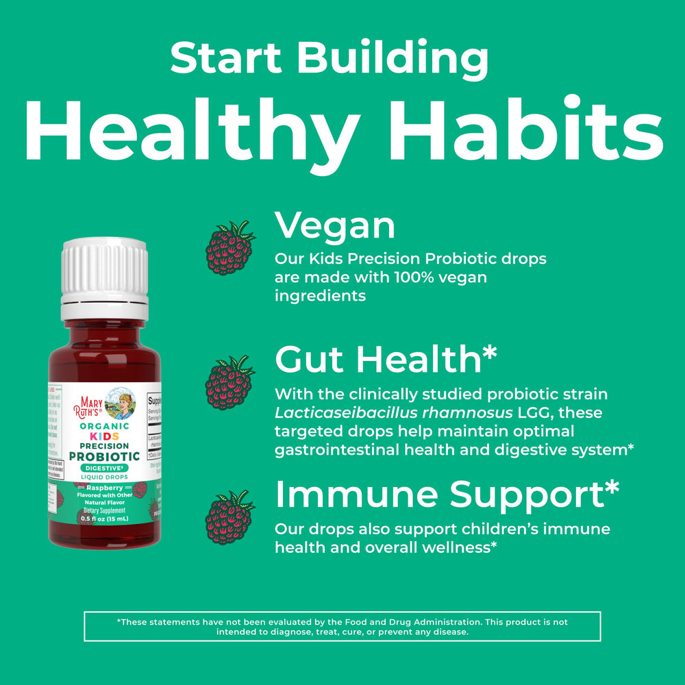 MaryRuth Organics Vegan Non-GMO badge signals plant-based quality.
