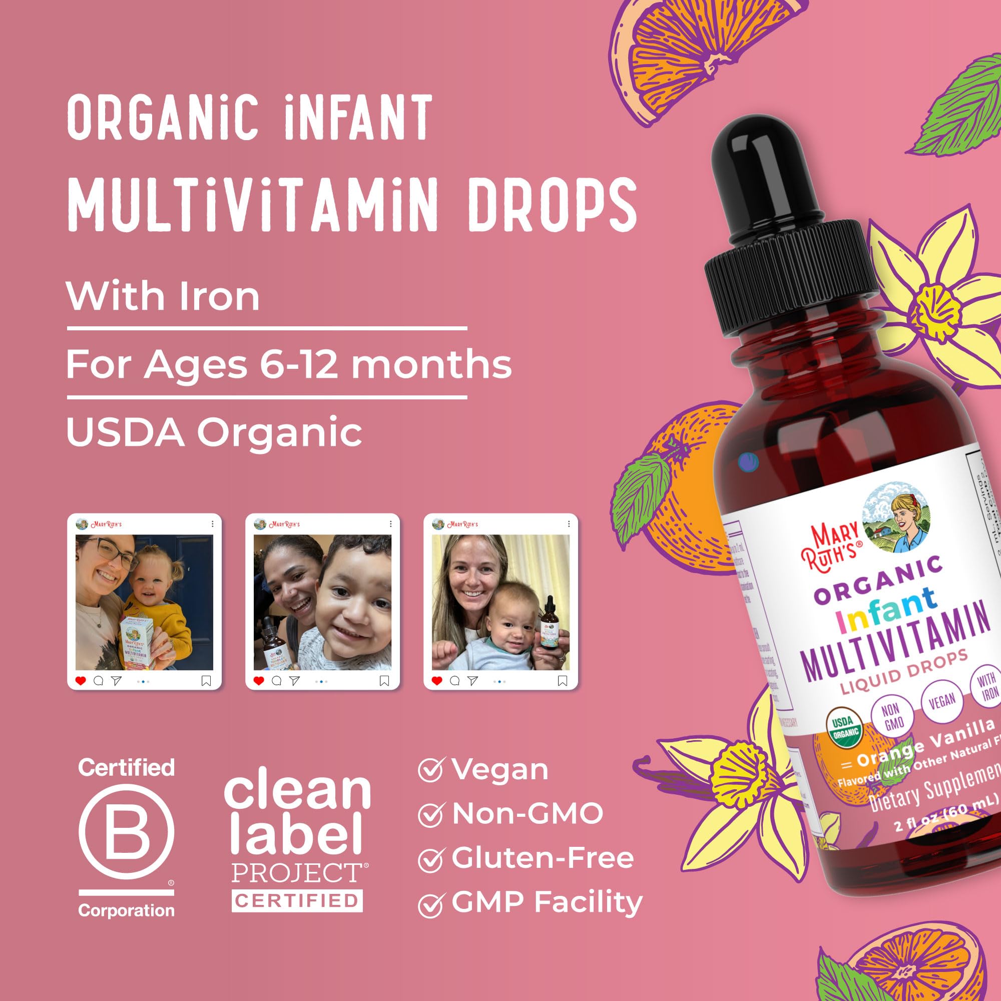 MaryRuth Organics vegan, non-GMO, allergen-free labeling