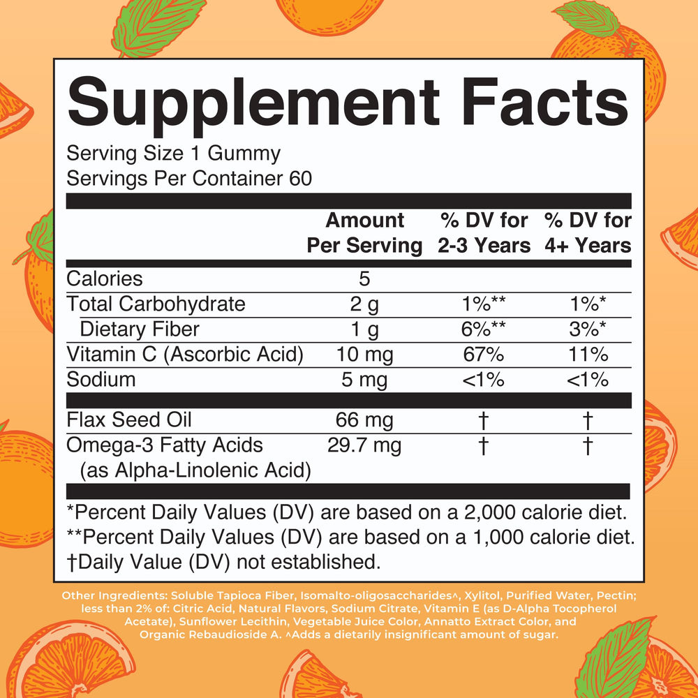 MaryRuth Organics bottle back showing ingredients and allergen information.
