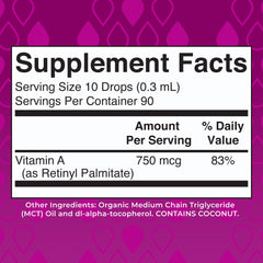 MaryRuth Organics Vitamin A Liquid Drops pipette dispensing for precise dosing