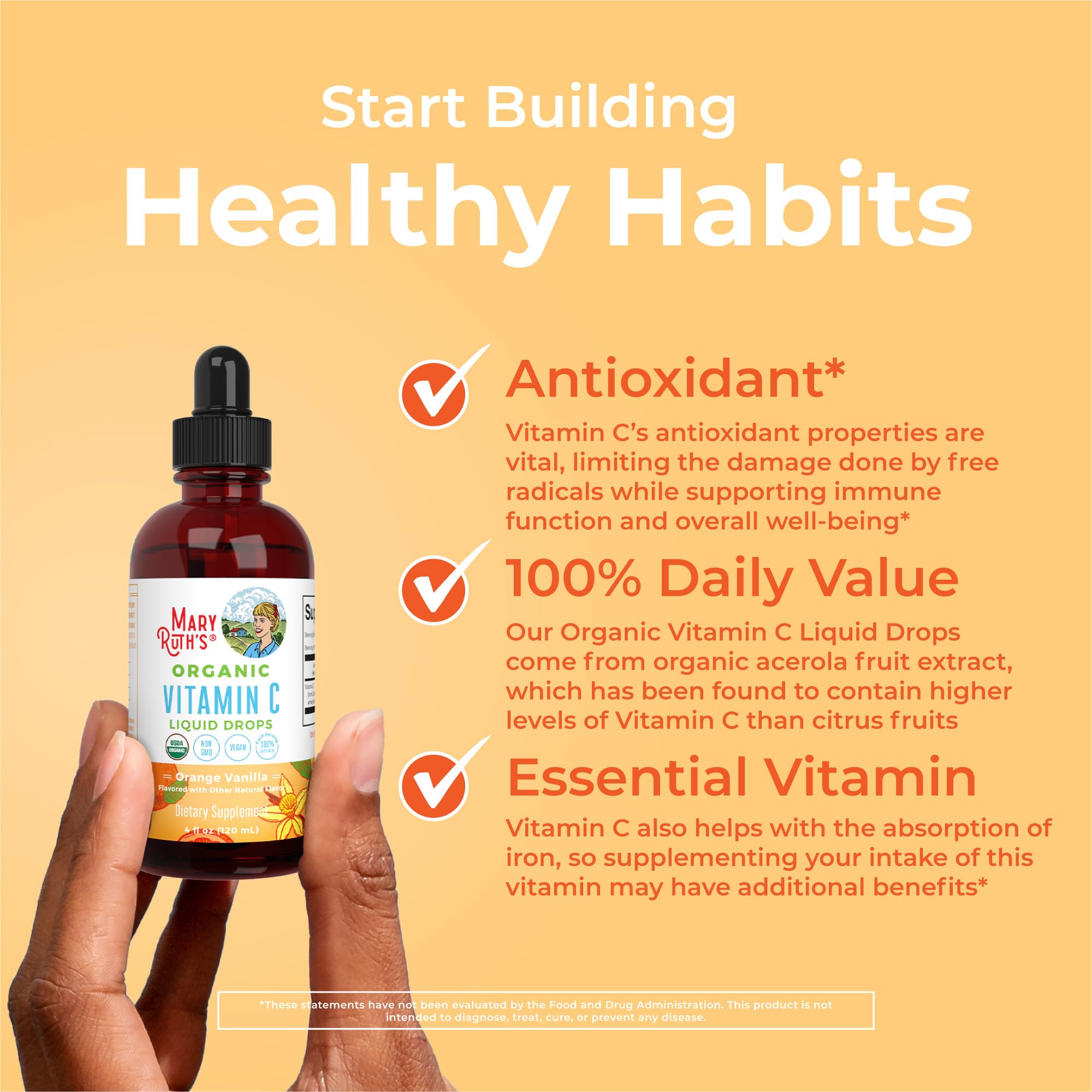 MaryRuth Organics Vitamin C drops dispenser enables precise daily dosage