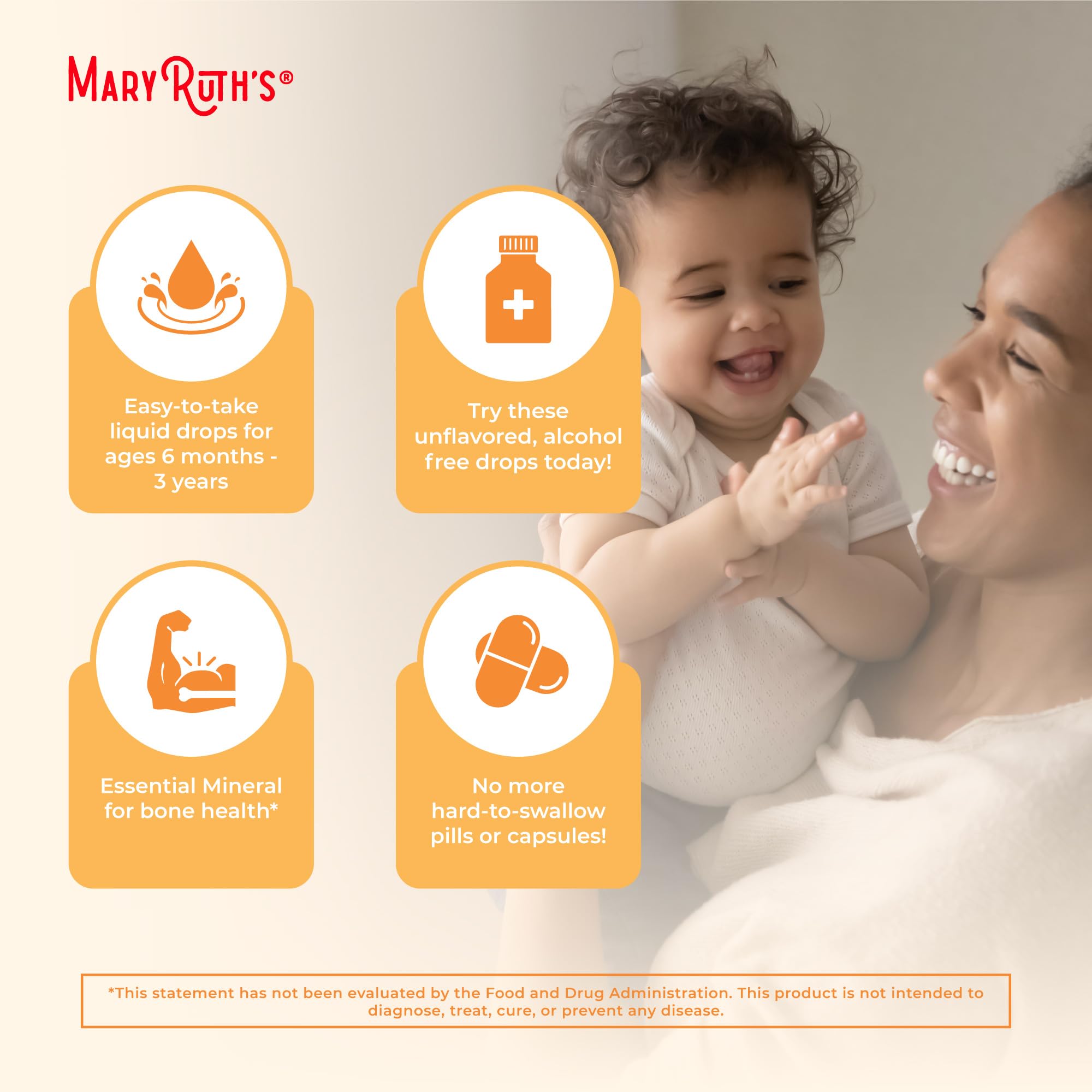 MaryRuth Organics Vitamin D Drops label closeup with USDA Organic logo