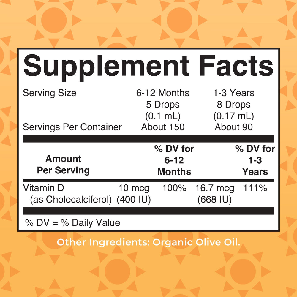 MaryRuth Organics Vitamin D Drops olive oil base supports smooth dosing