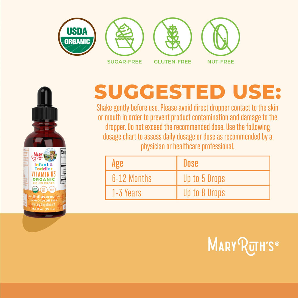 MaryRuth Organics Vitamin D Drops sugar-free non-GMO formulation