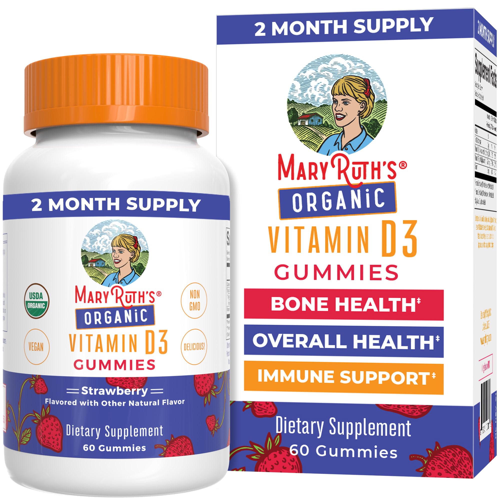 MaryRuth Organics Vitamin D3 Gummies bottle ready for daily immune support.