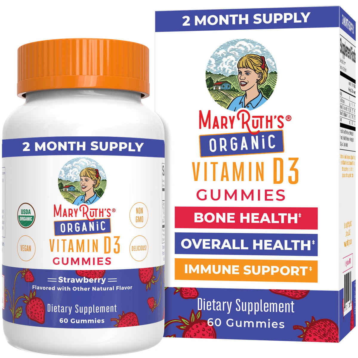 MaryRuth Organics Vitamin D3 Gummies bottle ready for daily immune support.
