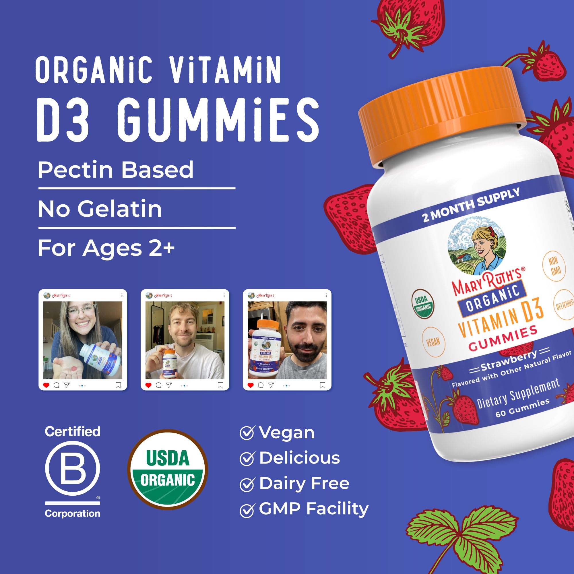 Ingredient list and organic sugar notes on packaging.