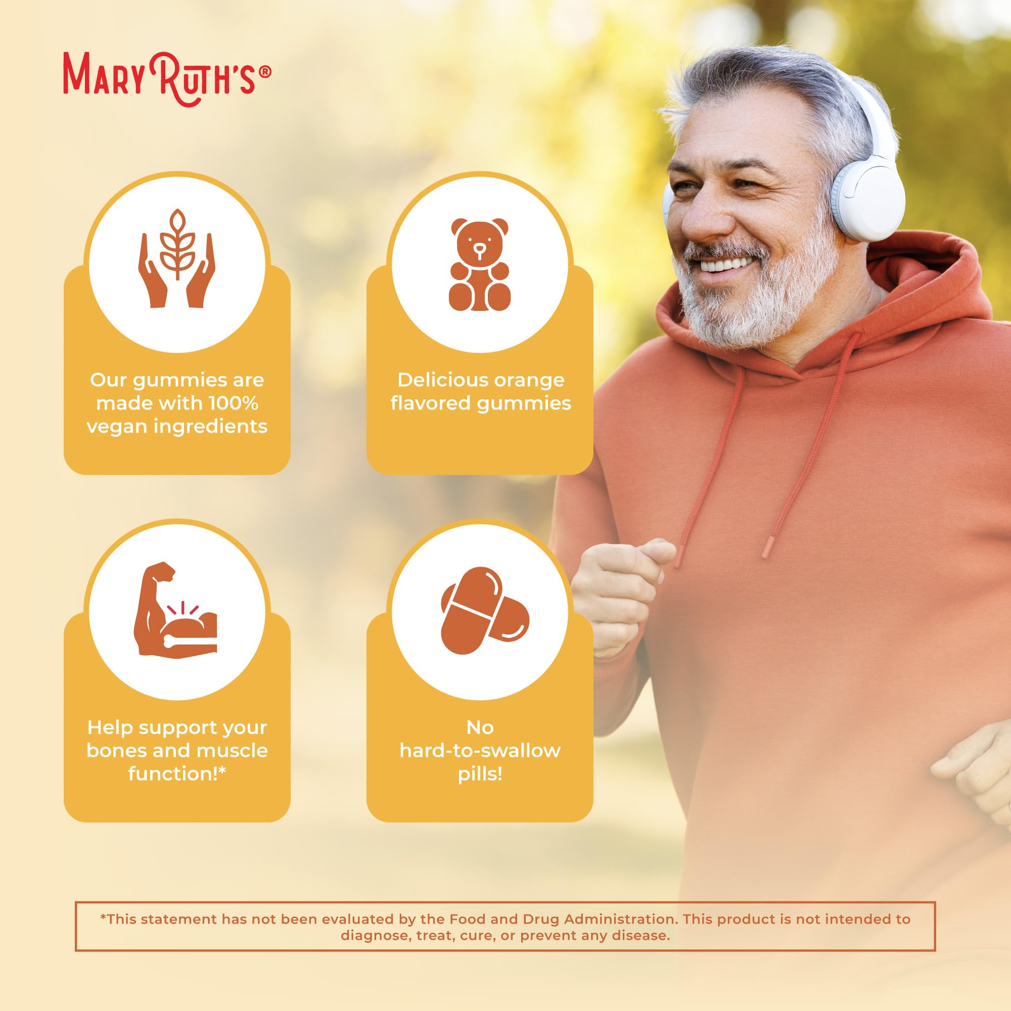 Non-GMO and B Corp certified MaryRuth Organics D3 Gummies.