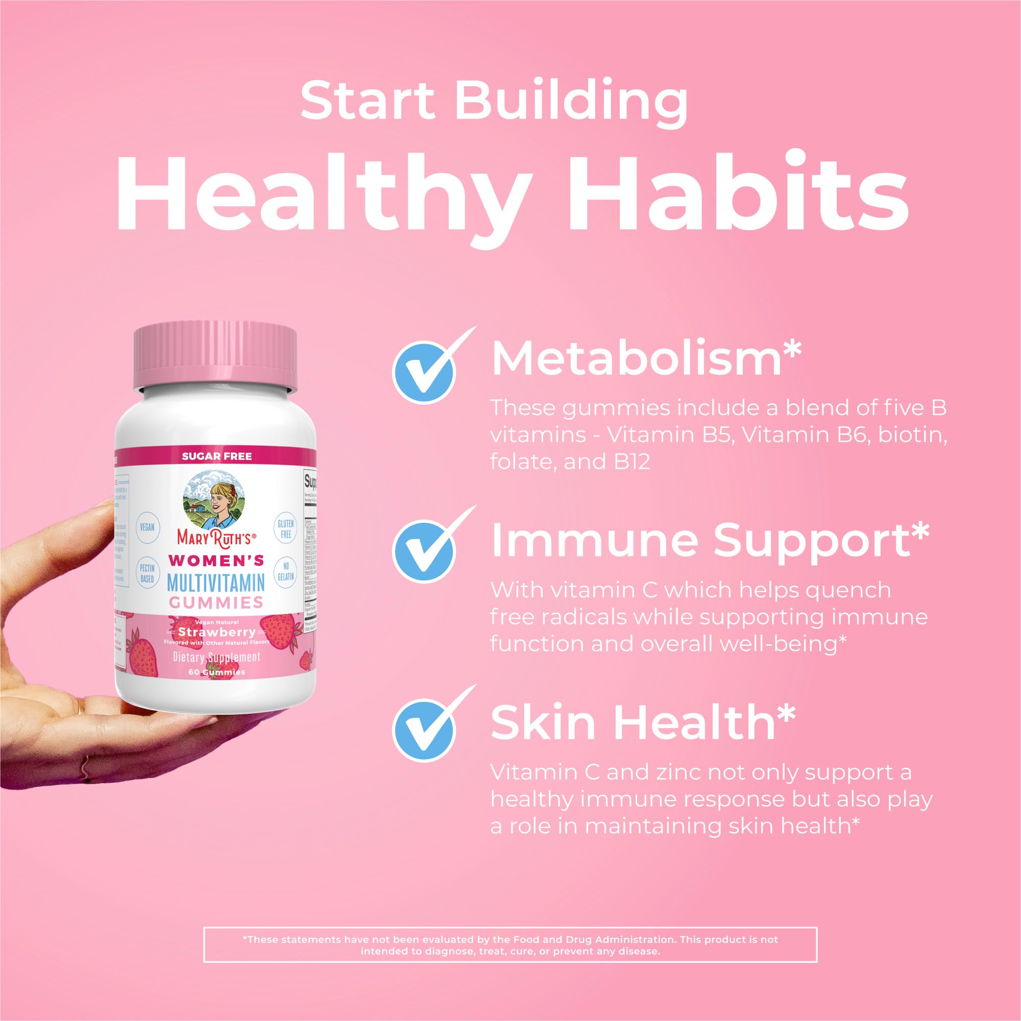 MaryRuth Organics ingredients panel showing vitamin blend