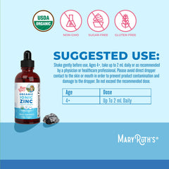 MaryRuth Organics Zinc berry flavor drops promote easy kid-friendly intake