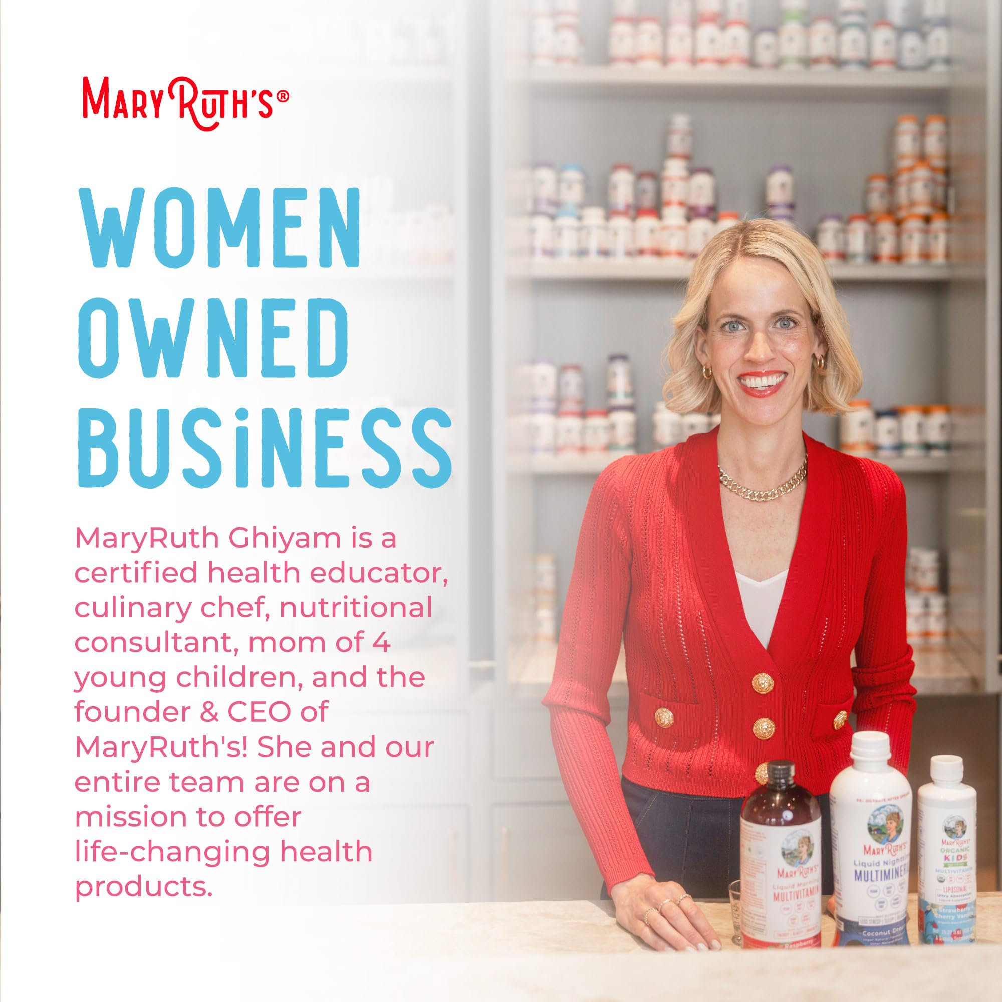 MaryRuth Organics Zinc bottle with label close-up