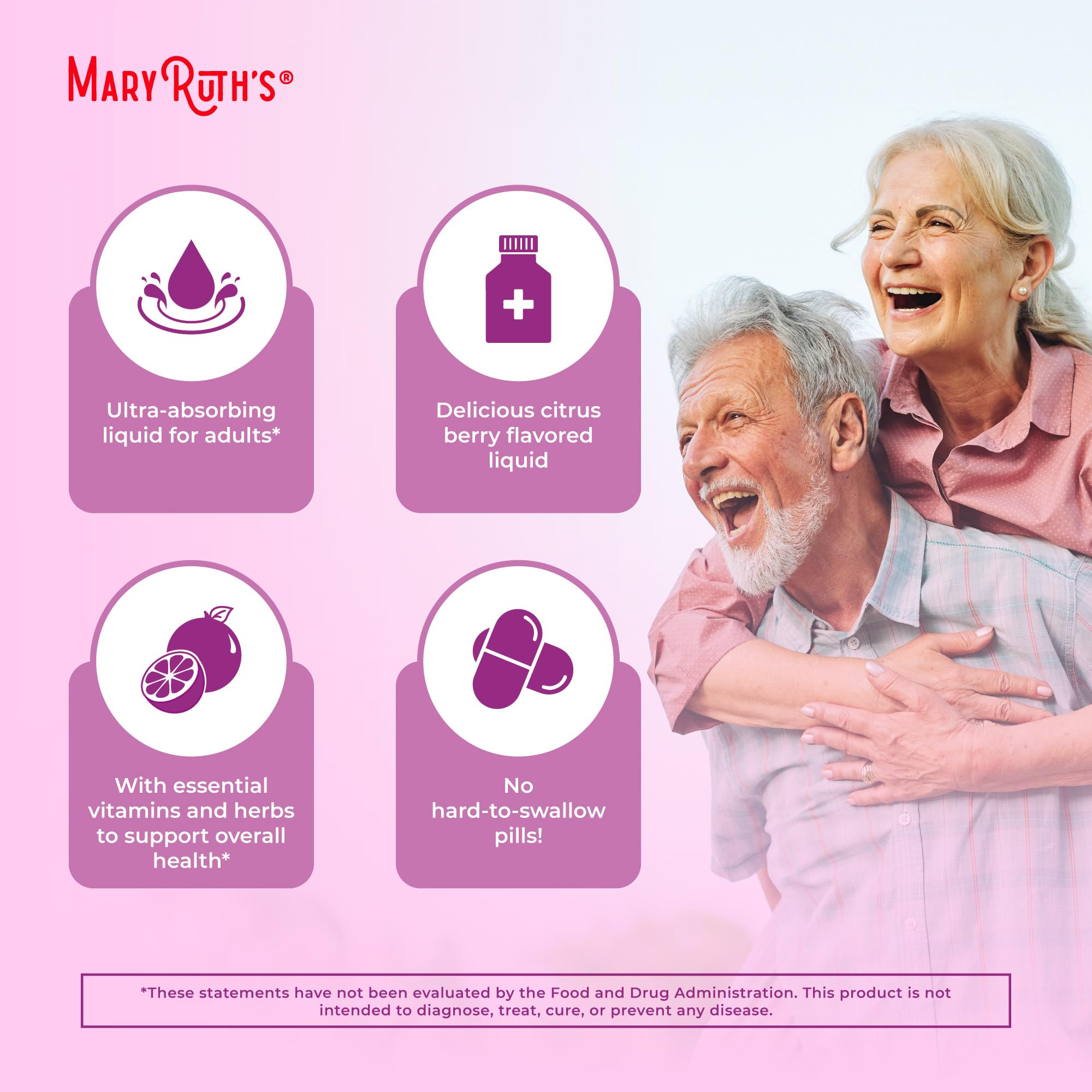 MaryRuth Elderberry blend component display promotes wellness with tasty citrus berry flavor