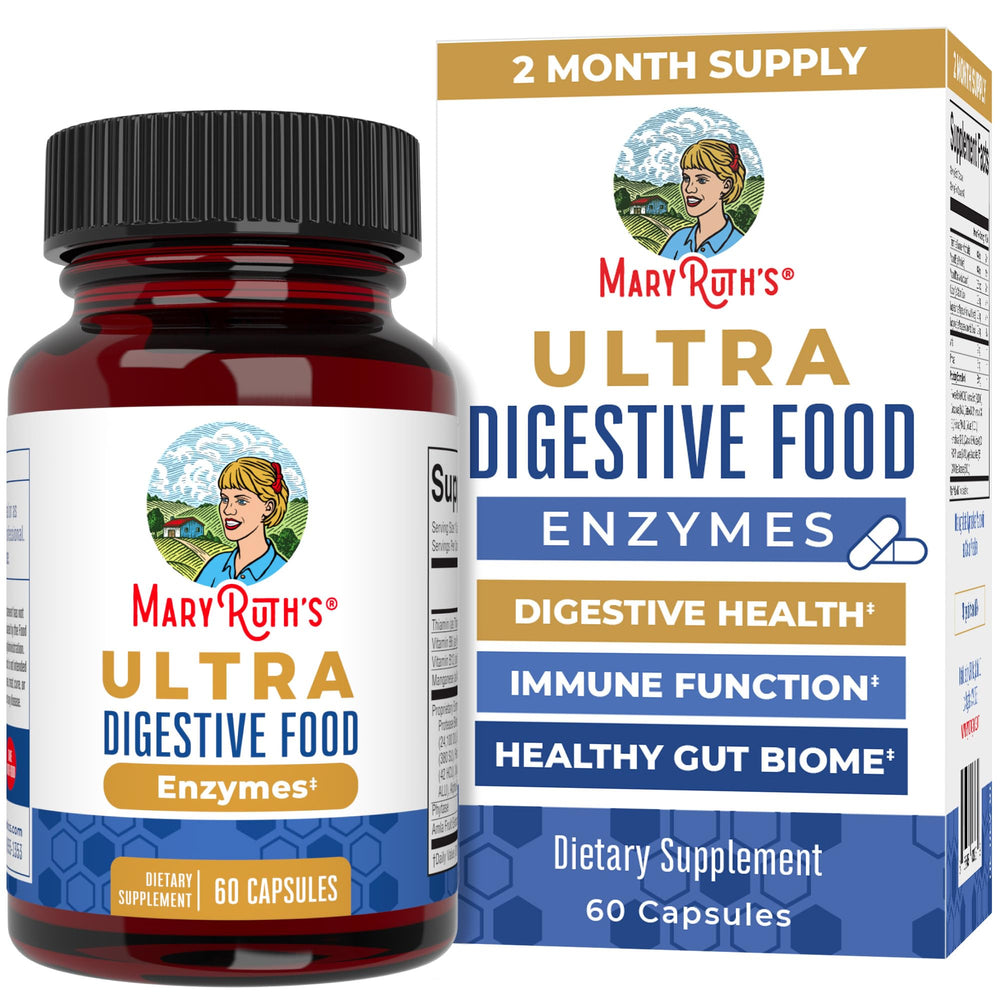 MaryRuth Ultra Digestive Enzymes bottle front showing digestion support.