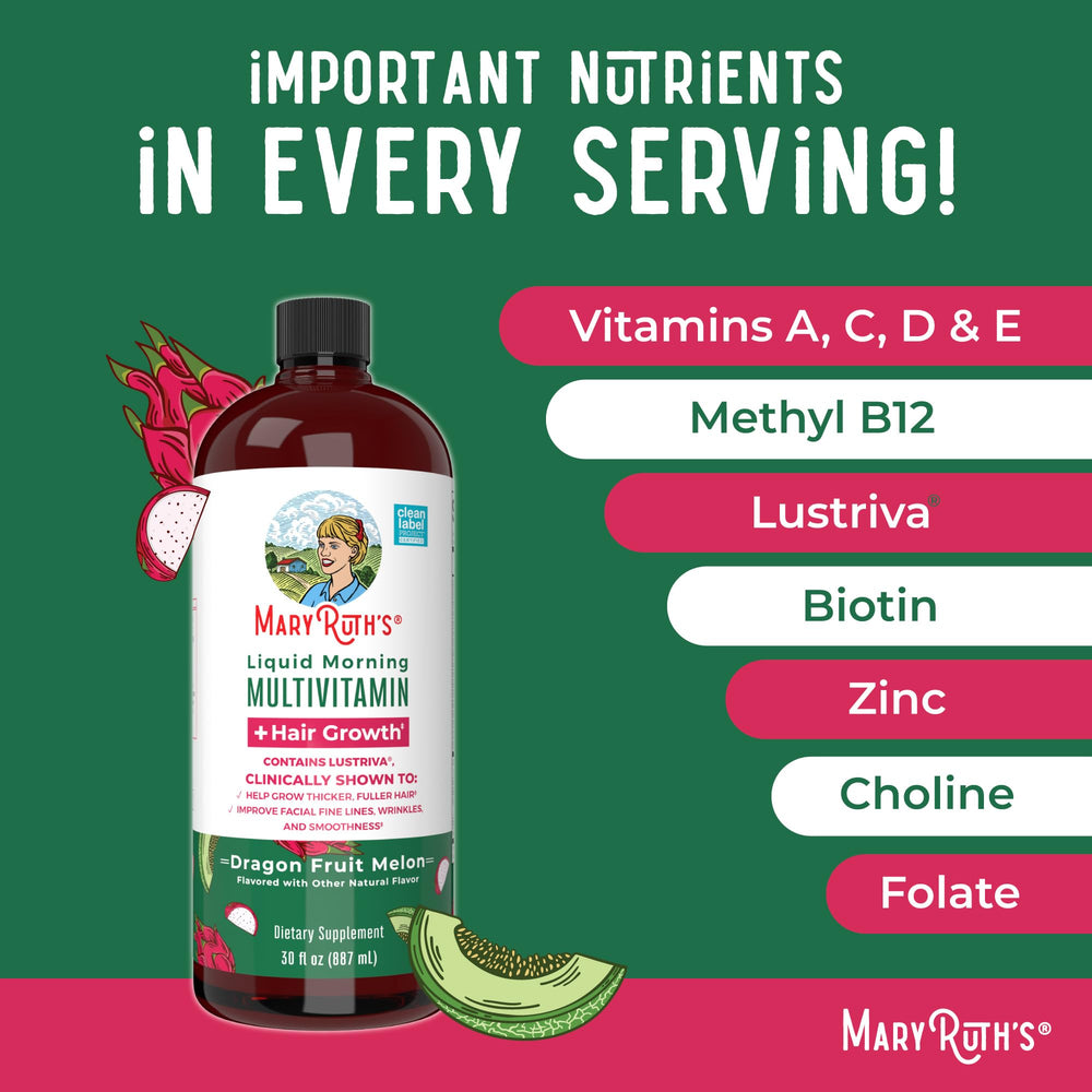 MaryRuth's gluten-free nut-free sugar-free icon on packaging signals inclusive options.