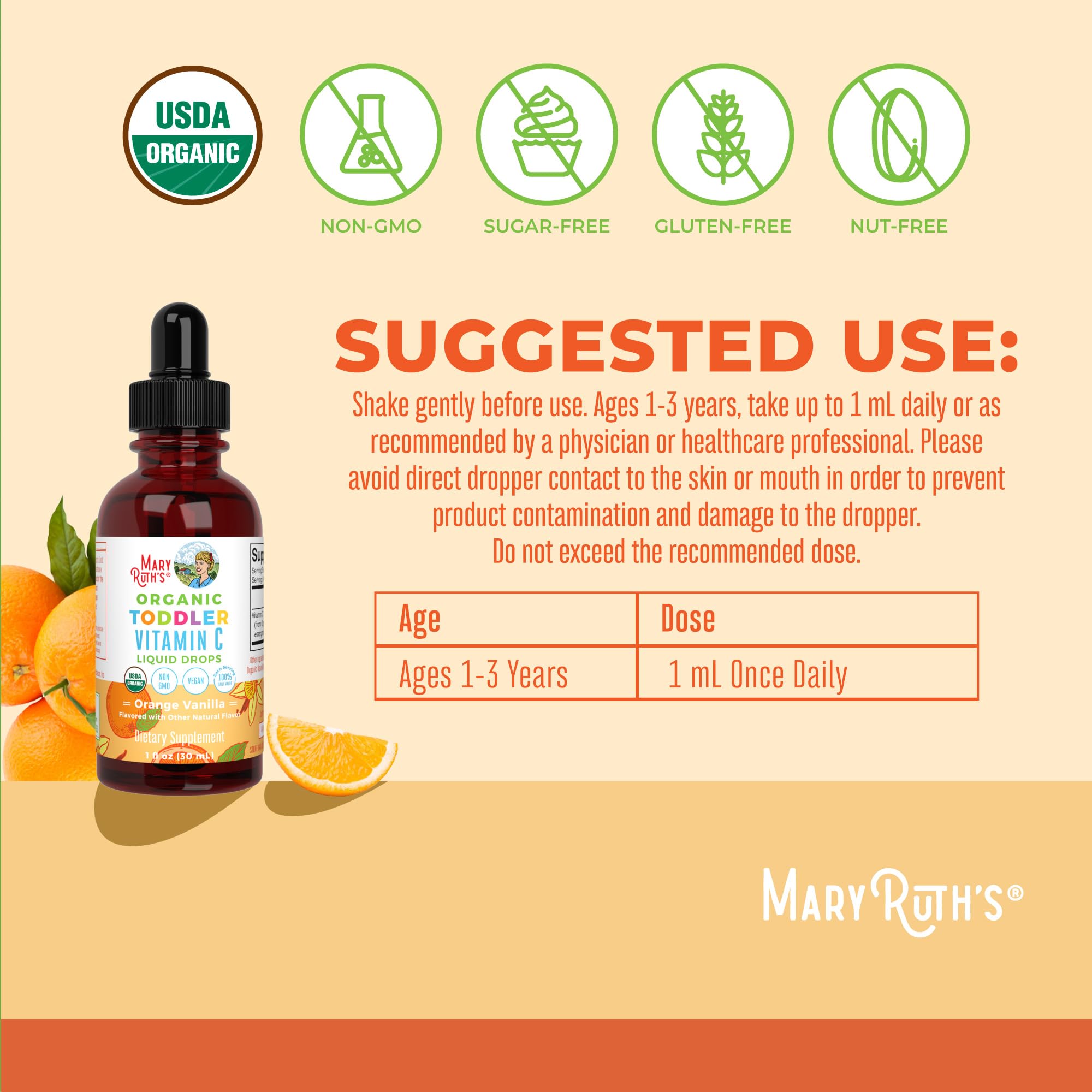MaryRuth's vitamina C de acerola orgánica para bienestar diario.