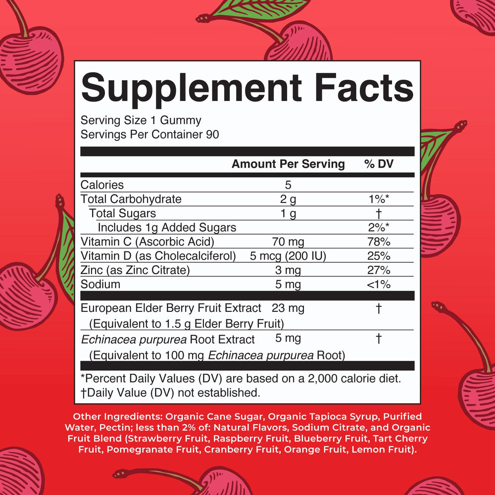 MaryRuth's Immunity Gummies close-up gummies texture and vegan formula
