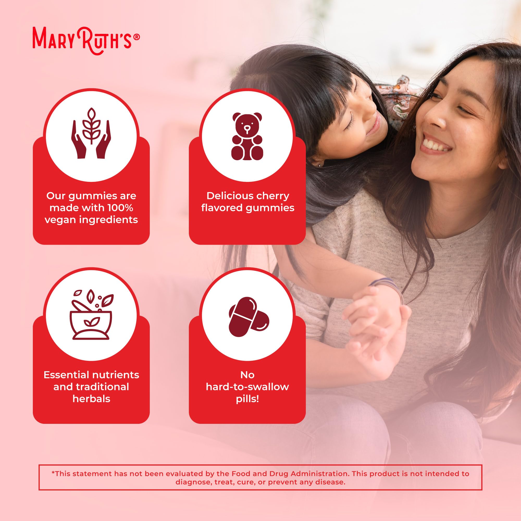 MaryRuth's Immunity Gummies kid-friendly cherry flavor for daily routine