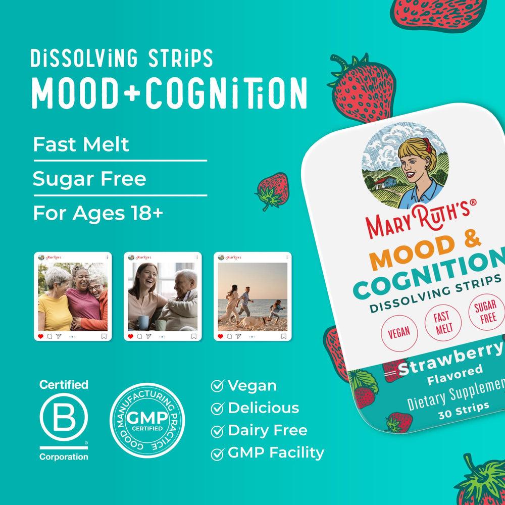 MaryRuth's Mood & Cognition dissolving strip is gluten-free.